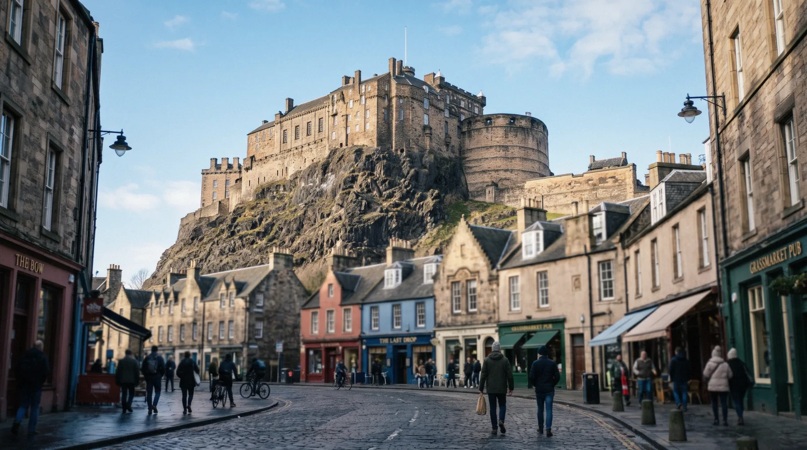 Edinburgh Castle on its rock, castle tours in Europe