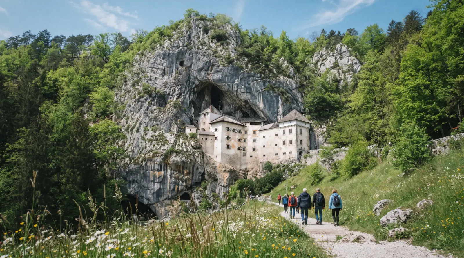 Predjama Castle in its cliff, castle tours in Europe