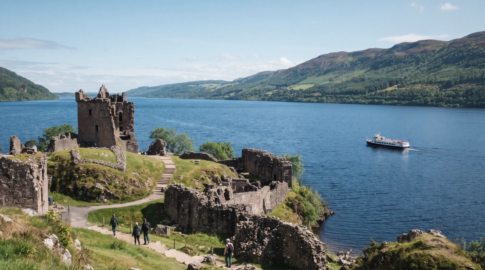 Urquhart Castle over Loch Ness, castle tours in Europe