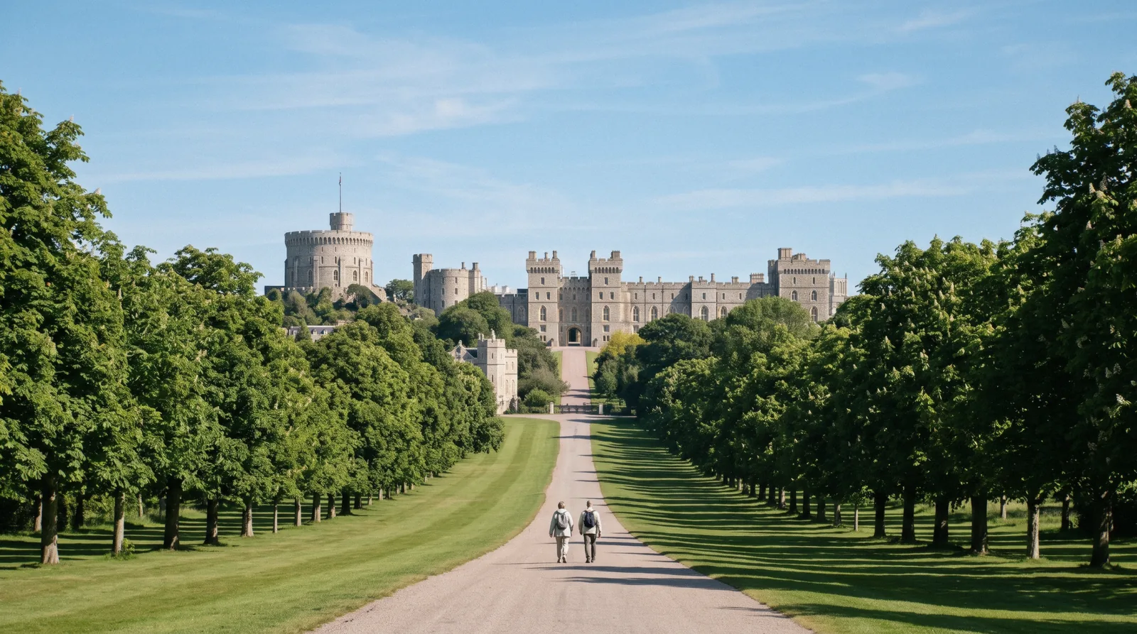 Windsor Castle at the end of the Long Walk, castle tours in Europe